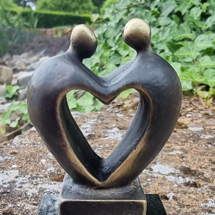 mini-urn brons hart liefde